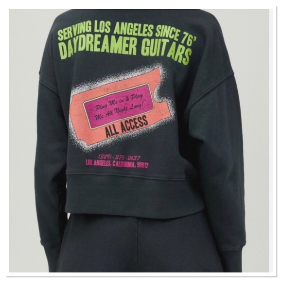 Daydreamer by Anthropologie Guitar Shop Shrunken Crewneck Sweatshirt - Picture 2 of 4